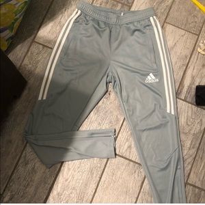 Adidas grey track pants full length